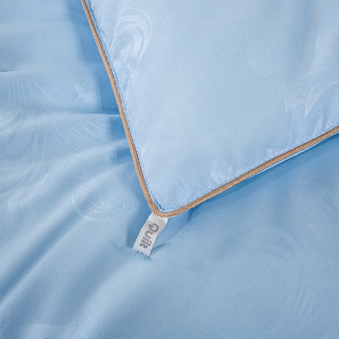 91家纺网 家纺一手货源 找家纺 奕宸居 2026春夏新款全棉纯棉提花酒店蚕丝被子被芯 天蓝