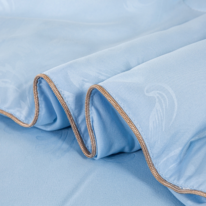 91家纺网 家纺一手货源 找家纺 奕宸居 2026春夏新款全棉纯棉提花酒店蚕丝被子被芯 天蓝