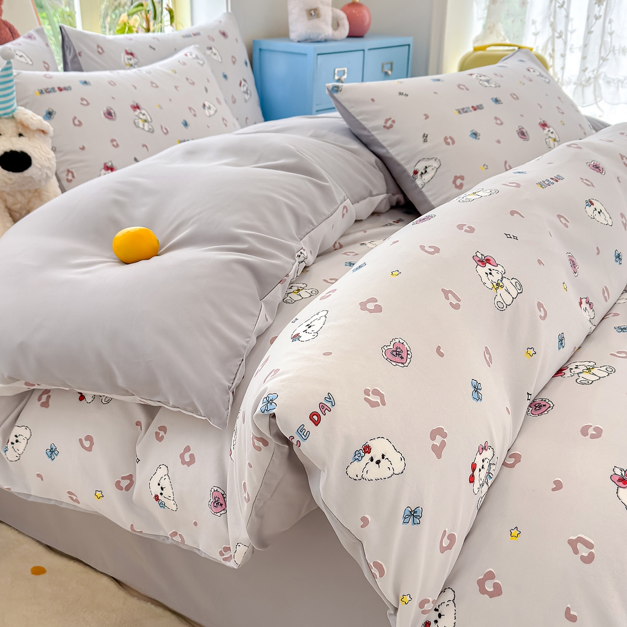 91家纺网 家纺一手货源 找家纺 （总）铺尚美家纺 2026新款A类古法水洗仿棉云感纱四件套