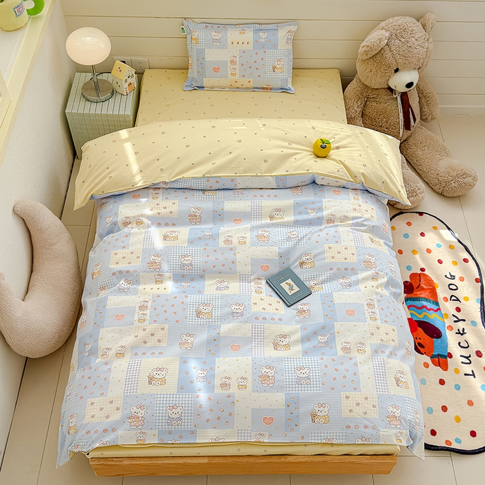 （总）良佐生活  2026年新款A类铂金精梳全棉学生三件套