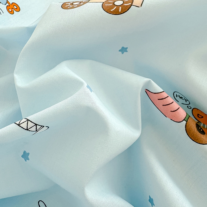 91家纺网 家纺一手货源 找家纺 良佐生活  2026年新款A类铂金精梳全棉学生三件套 挖机小分队