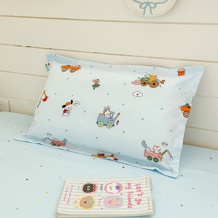 91家纺网 家纺一手货源 找家纺 良佐生活  2026年新款A类铂金精梳全棉学生三件套 挖机小分队