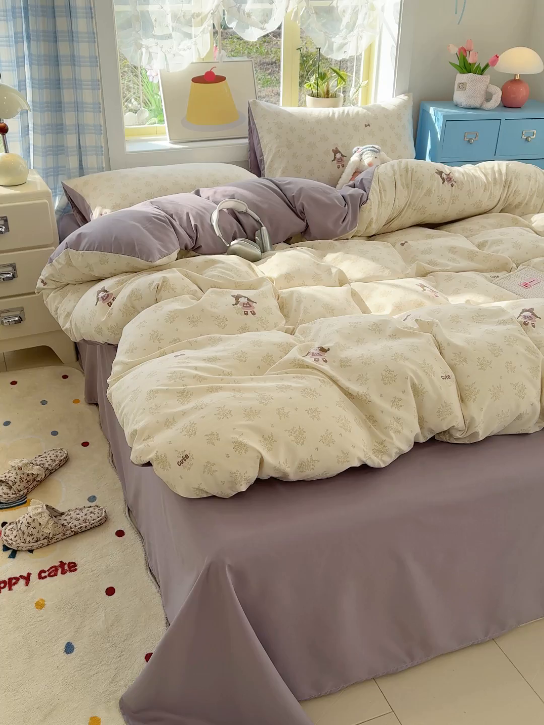 91家纺网 家纺一手货源 找家纺 铺尚美家纺 2026新款A类古法水洗仿棉云感纱四件套 安娜