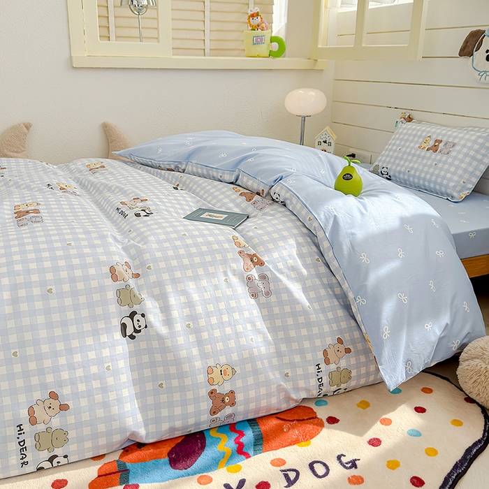 91家纺网 家纺一手货源 找家纺 良佐生活  2026年新款A类铂金精梳全棉学生三件套 福宝