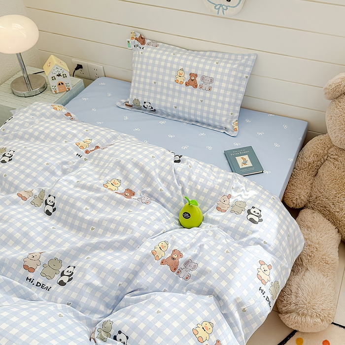 91家纺网 家纺一手货源 找家纺 良佐生活  2026年新款A类铂金精梳全棉学生三件套 福宝