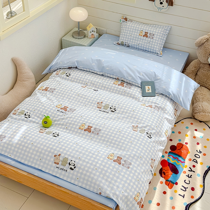 91家纺网 家纺一手货源 找家纺 良佐生活  2026年新款A类铂金精梳全棉学生三件套 福宝