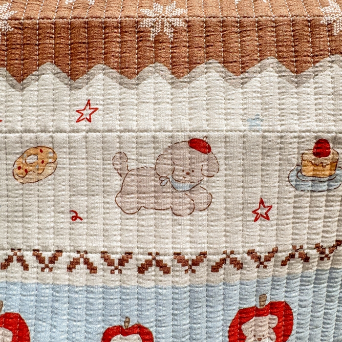 91家纺网 家纺一手货源 找家纺 家喜爱 2026新款木棉皱皱纱床盖（可提供买家秀） 蛋糕小狗