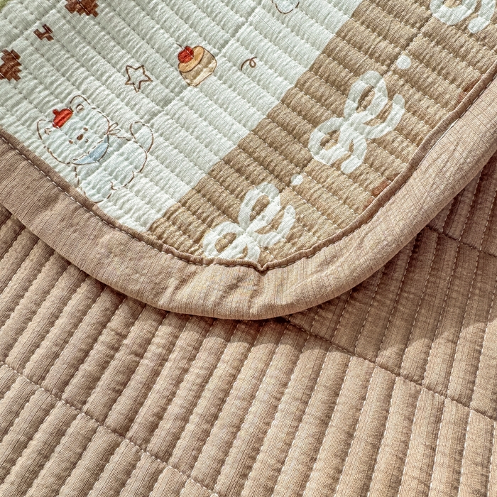 91家纺网 家纺一手货源 找家纺 家喜爱 2026新款木棉皱皱纱床盖（可提供买家秀） 蛋糕小狗