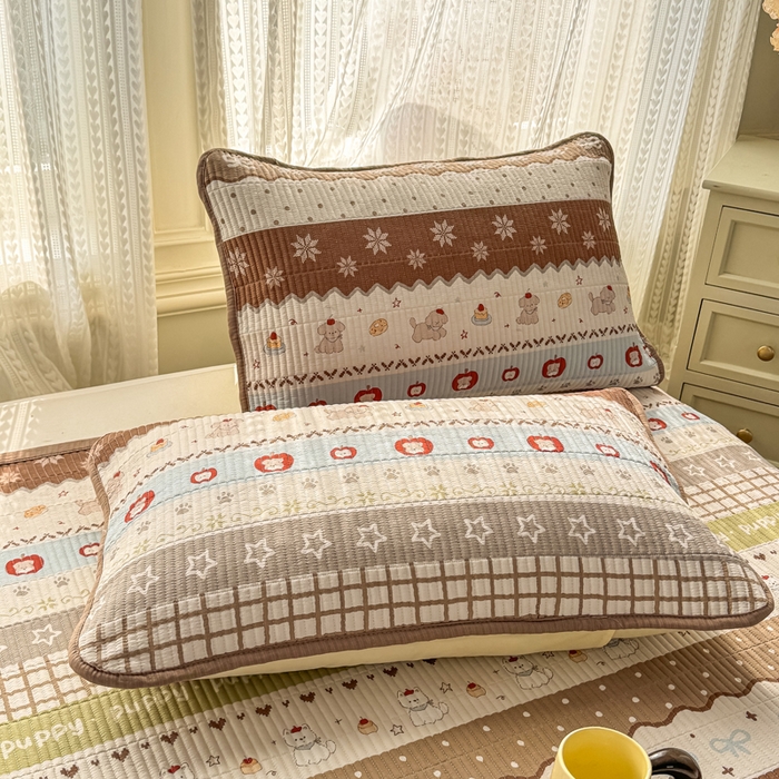 91家纺网 家纺一手货源 找家纺 家喜爱 2026新款木棉皱皱纱床盖（可提供买家秀） 蛋糕小狗