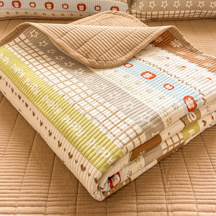 91家纺网 家纺一手货源 找家纺 家喜爱 2026新款木棉皱皱纱床盖（可提供买家秀） 蛋糕小狗