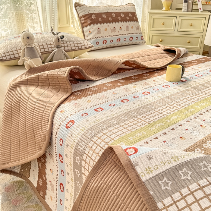 91家纺网 家纺一手货源 找家纺 家喜爱 2026新款木棉皱皱纱床盖（可提供买家秀） 蛋糕小狗