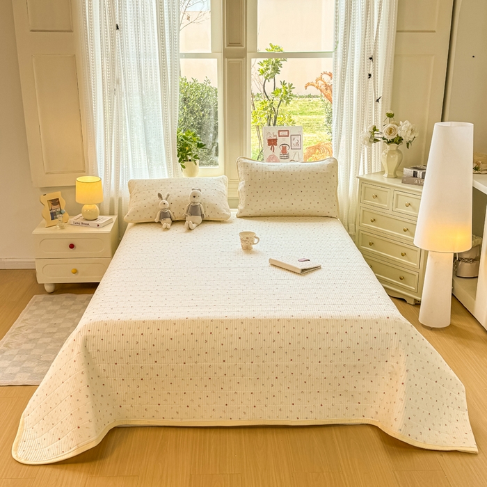 91家纺网 家纺一手货源 找家纺 家喜爱 2026新款木棉皱皱纱床盖（可提供买家秀） 黄色小花