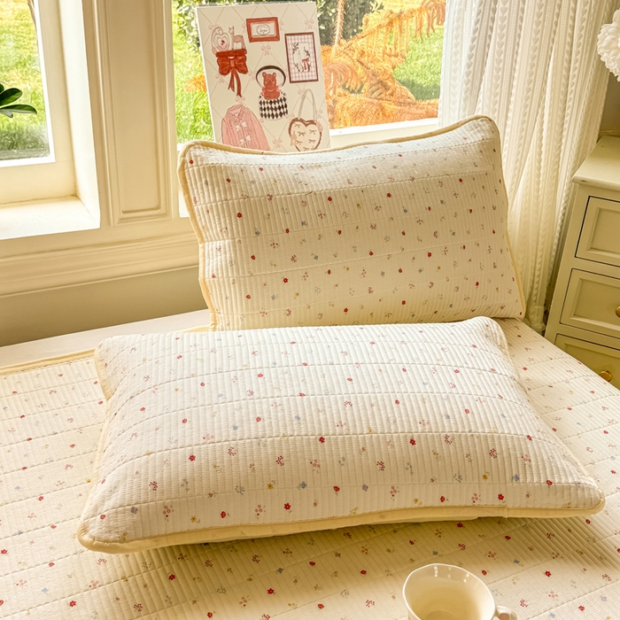 91家纺网 家纺一手货源 找家纺 家喜爱 2026新款木棉皱皱纱床盖（可提供买家秀） 黄色小花