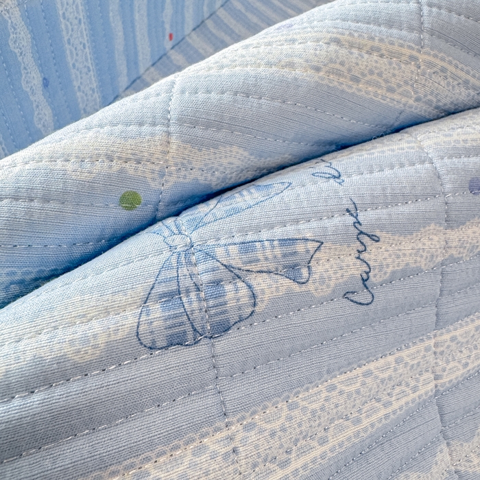 91家纺网 家纺一手货源 找家纺 家喜爱 2026新款木棉皱皱纱床盖（可提供买家秀） 蓝调蝴蝶结