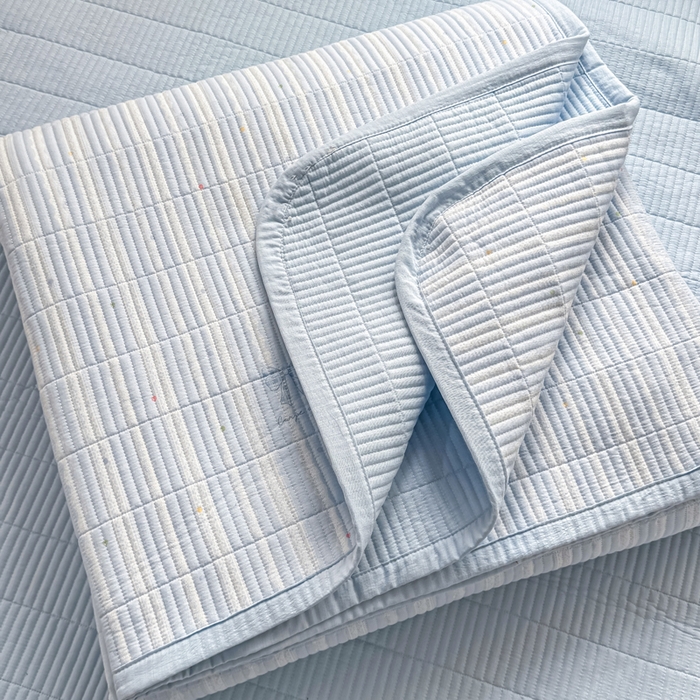 91家纺网 家纺一手货源 找家纺 家喜爱 2026新款木棉皱皱纱床盖（可提供买家秀） 蓝调蝴蝶结