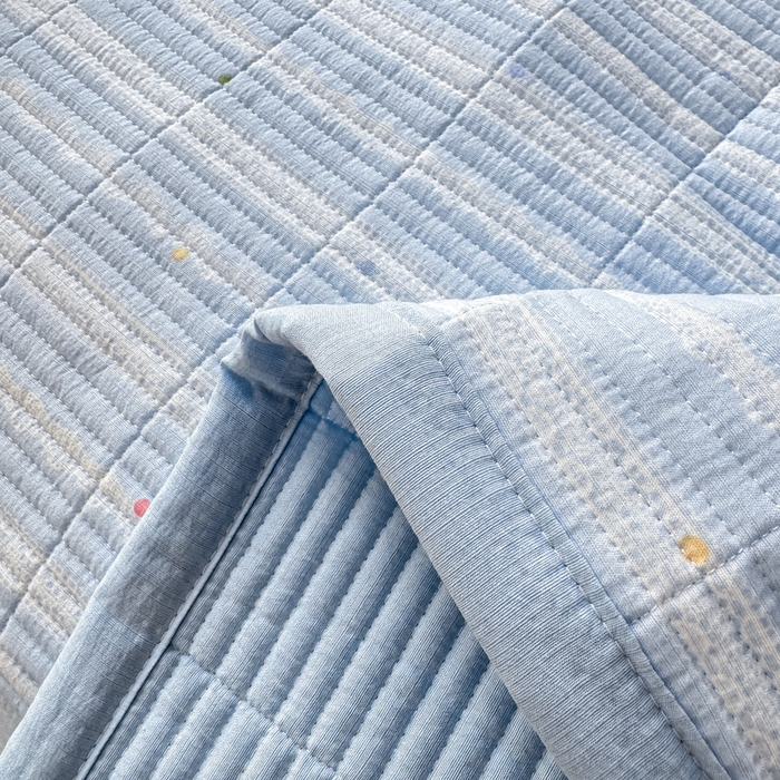 91家纺网 家纺一手货源 找家纺 家喜爱 2026新款木棉皱皱纱床盖（可提供买家秀） 蓝调蝴蝶结
