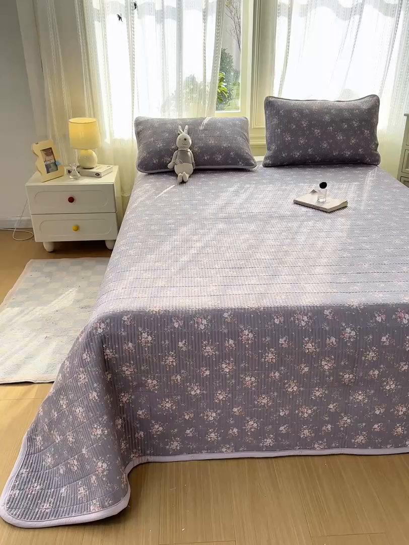 91家纺网 家纺一手货源 找家纺 家喜爱 2026新款木棉皱皱纱床盖（可提供买家秀） 暮夏蔷薇