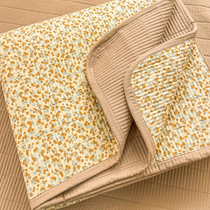 91家纺网 家纺一手货源 找家纺 家喜爱 2026新款木棉皱皱纱床盖（可提供买家秀） 柿柿如意