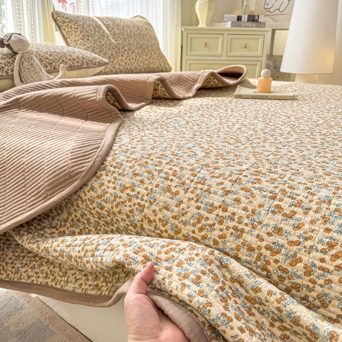 91家纺网 家纺一手货源 找家纺 家喜爱 2026新款木棉皱皱纱床盖（可提供买家秀） 柿柿如意