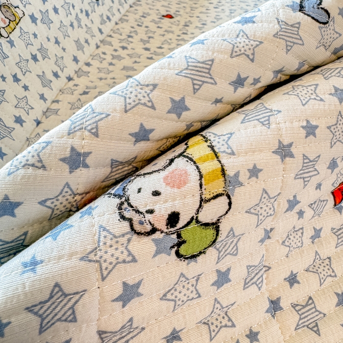 91家纺网 家纺一手货源 找家纺 家喜爱 2026新款木棉皱皱纱床盖（可提供买家秀） 星愿小狗