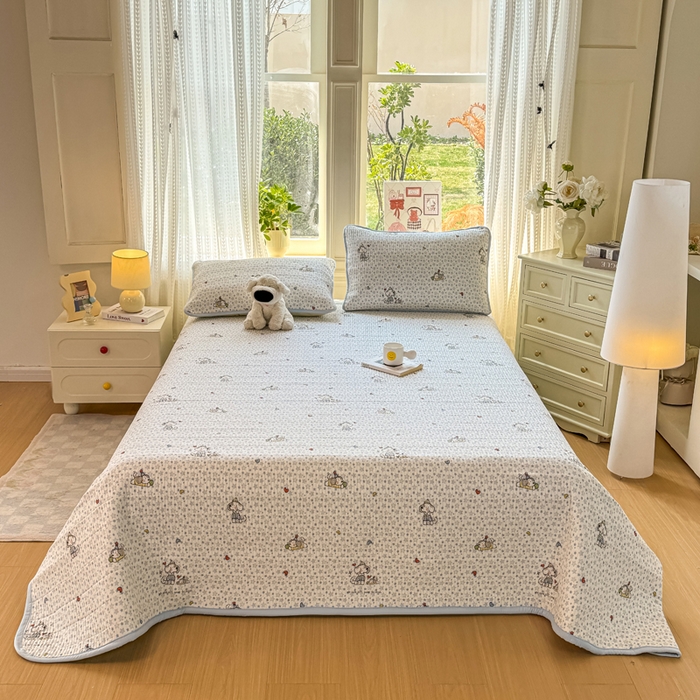 91家纺网 家纺一手货源 找家纺 家喜爱 2026新款木棉皱皱纱床盖（可提供买家秀） 星愿小狗