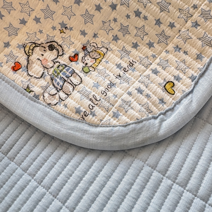 91家纺网 家纺一手货源 找家纺 家喜爱 2026新款木棉皱皱纱床盖（可提供买家秀） 星愿小狗