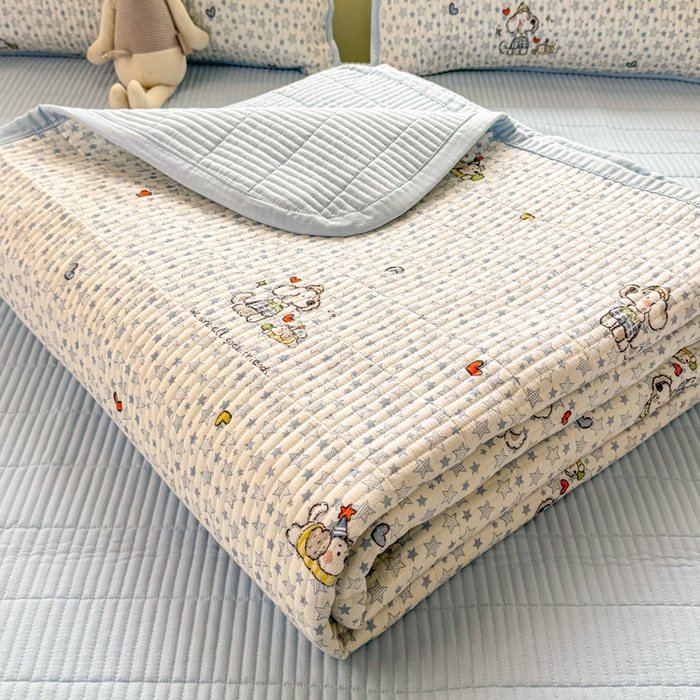 91家纺网 家纺一手货源 找家纺 家喜爱 2026新款木棉皱皱纱床盖（可提供买家秀） 星愿小狗