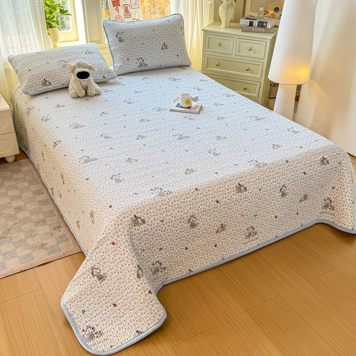 91家纺网 家纺一手货源 找家纺 家喜爱 2026新款木棉皱皱纱床盖（可提供买家秀） 星愿小狗