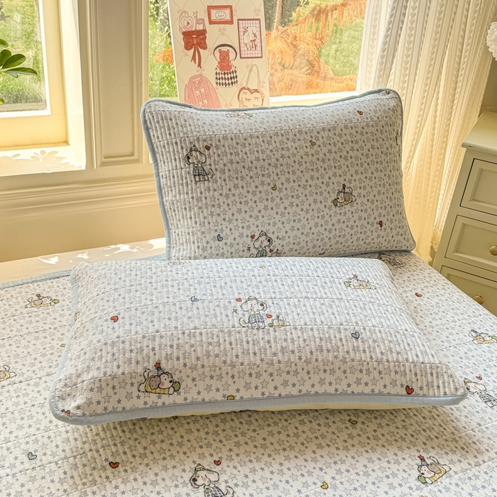 91家纺网 家纺一手货源 找家纺 家喜爱 2026新款木棉皱皱纱床盖（可提供买家秀） 星愿小狗