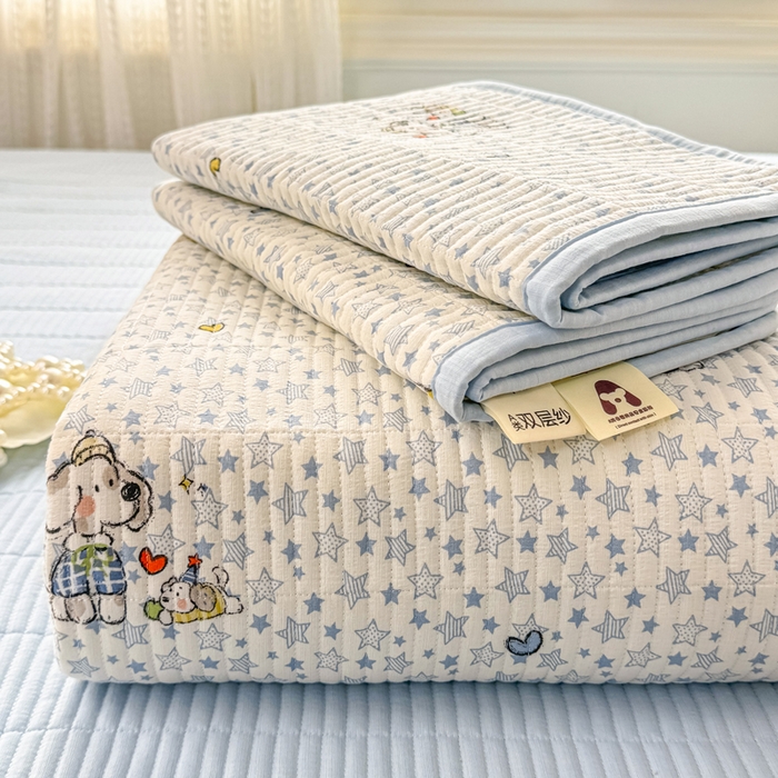 家喜爱 2026新款木棉皱皱纱床盖（可提供买家秀） 星愿小狗