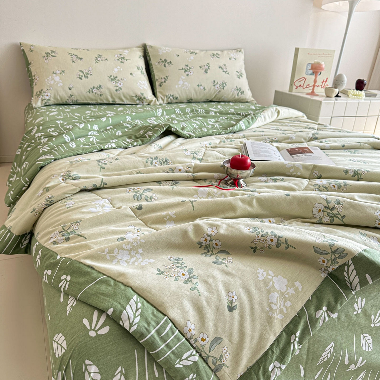 91家纺网 家纺一手货源 找家纺 梵克保罗 2026春夏新款10A抗菌全棉印花夏被被子被芯空调被 茶艺