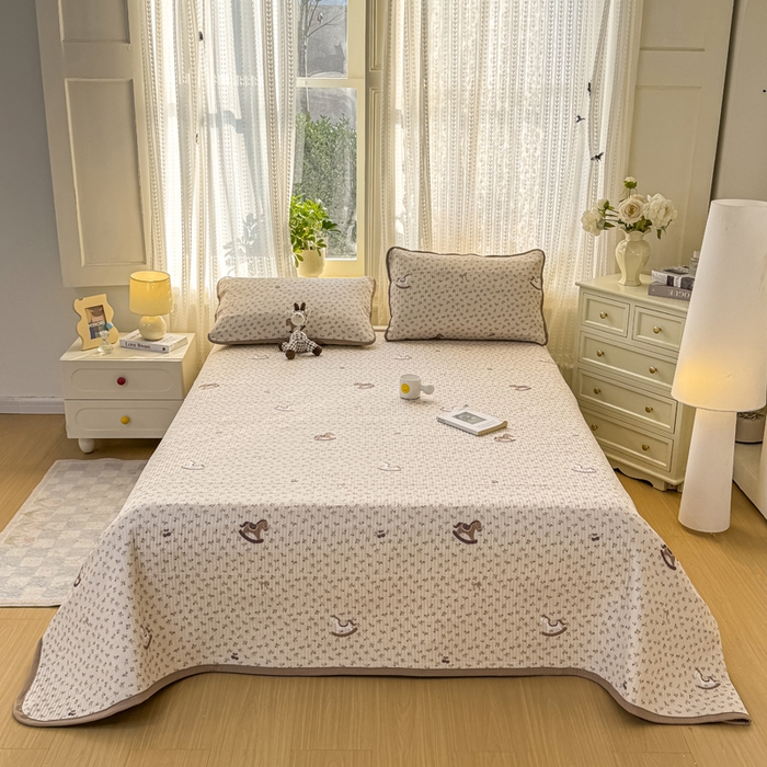 91家纺网 家纺一手货源 找家纺 家喜爱 2026新款木棉皱皱纱床盖（可提供买家秀） 摇马花野