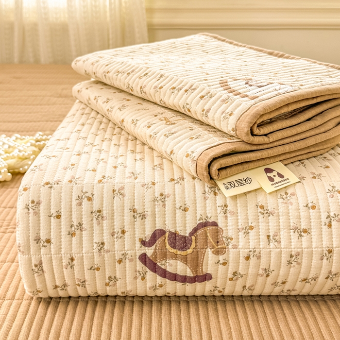 家喜爱 2026新款木棉皱皱纱床盖（可提供买家秀） 摇马花野