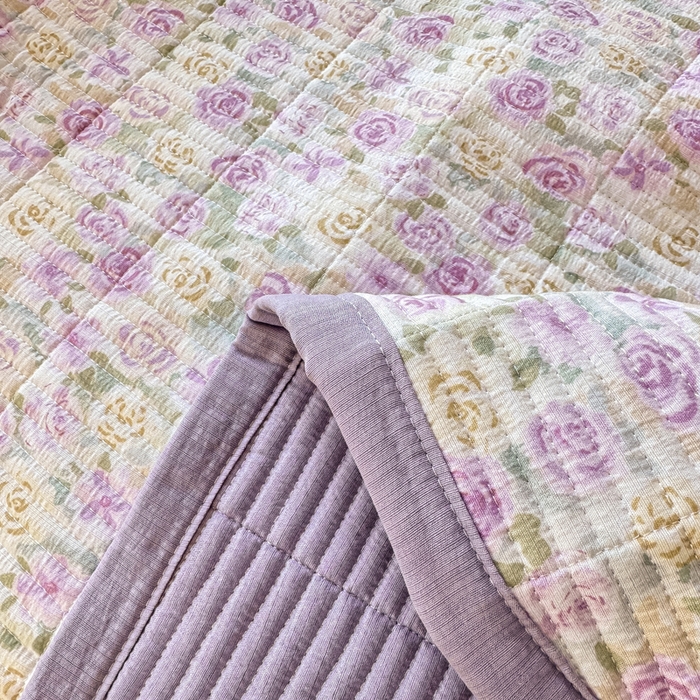 91家纺网 家纺一手货源 找家纺 家喜爱 2026新款木棉皱皱纱床盖（可提供买家秀） 紫雾玫瑰