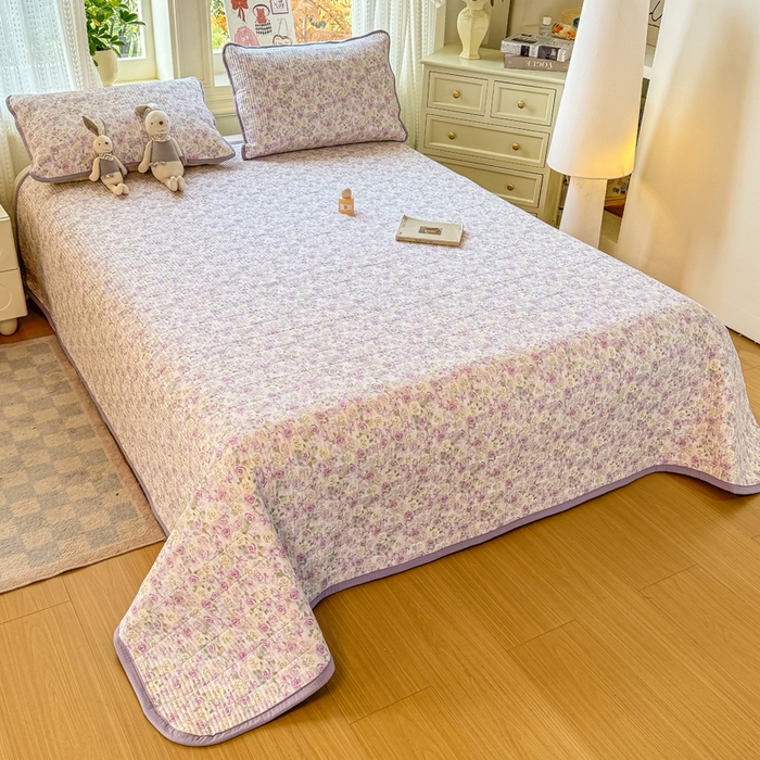 91家纺网 家纺一手货源 找家纺 家喜爱 2026新款木棉皱皱纱床盖（可提供买家秀） 紫雾玫瑰