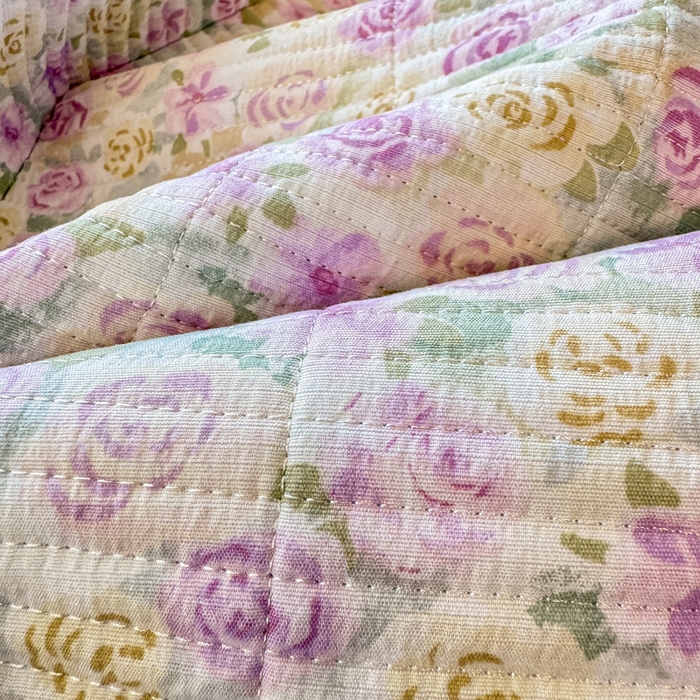 91家纺网 家纺一手货源 找家纺 家喜爱 2026新款木棉皱皱纱床盖（可提供买家秀） 紫雾玫瑰