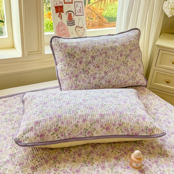 91家纺网 家纺一手货源 找家纺 家喜爱 2026新款木棉皱皱纱床盖（可提供买家秀） 紫雾玫瑰