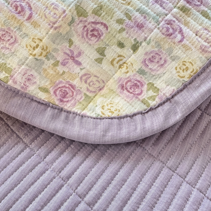 91家纺网 家纺一手货源 找家纺 家喜爱 2026新款木棉皱皱纱床盖（可提供买家秀） 紫雾玫瑰