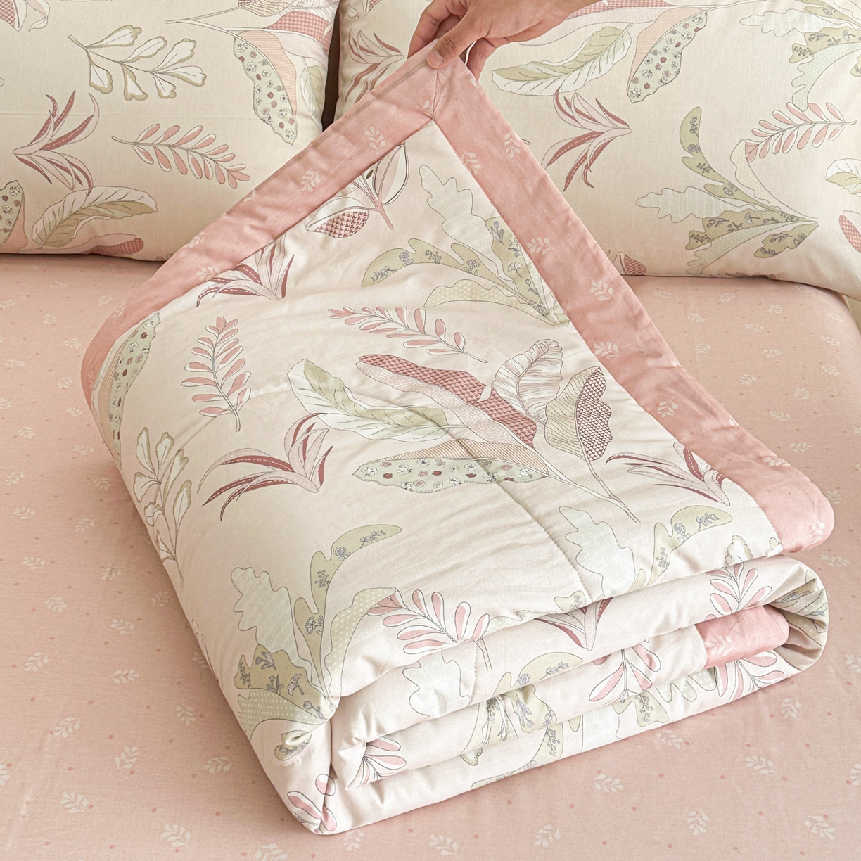 梵克保罗 2026春夏新款10A抗菌全棉印花夏被被子被芯空调被 多巴胺粉