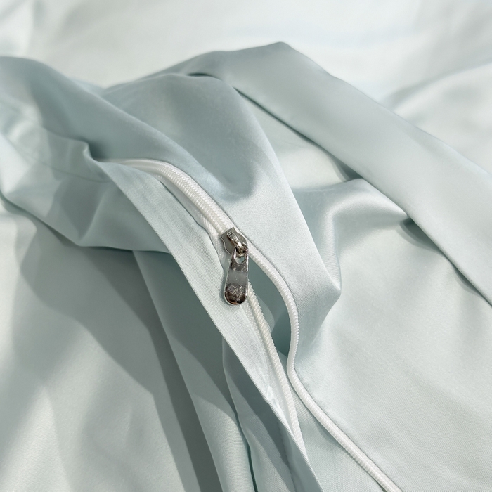 91家纺网 家纺一手货源 找家纺 2026新款高支高密刺绣四件套-花溪系列 花溪-天空蓝