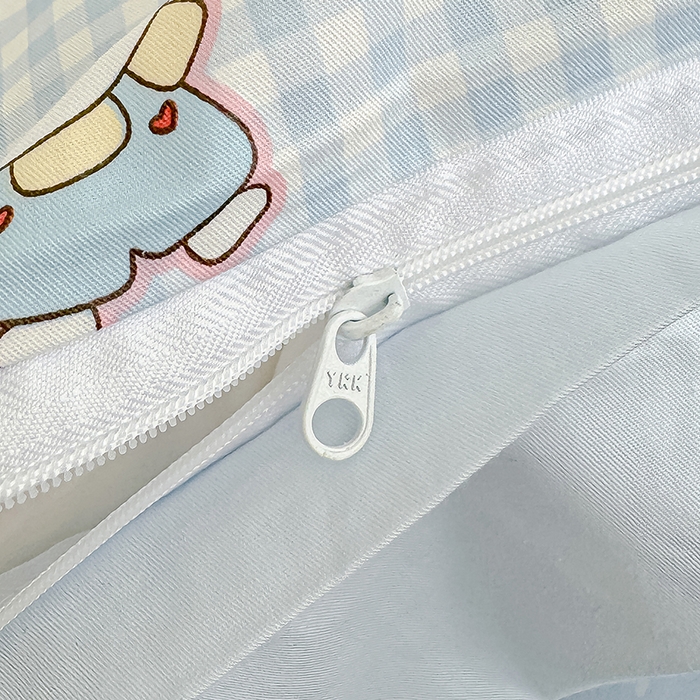 91家纺网 家纺一手货源 找家纺 良佐生活  2026年新款A类铂金精梳全棉学生三件套 乐兔蓝