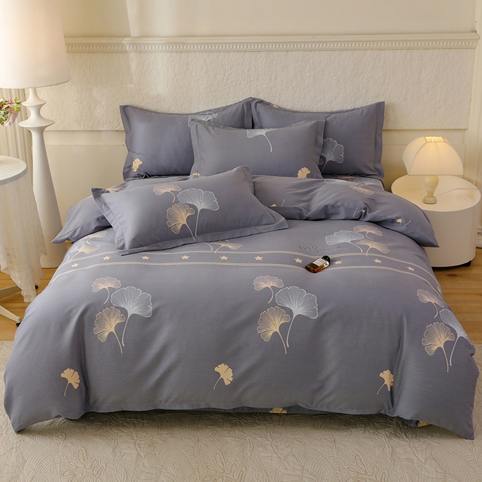 91家纺网 家纺一手货源 找家纺 幸嘉轩 2025新款全棉秋冬加厚保暖喷气磨毛纯棉印花四件套 风中倩影灰