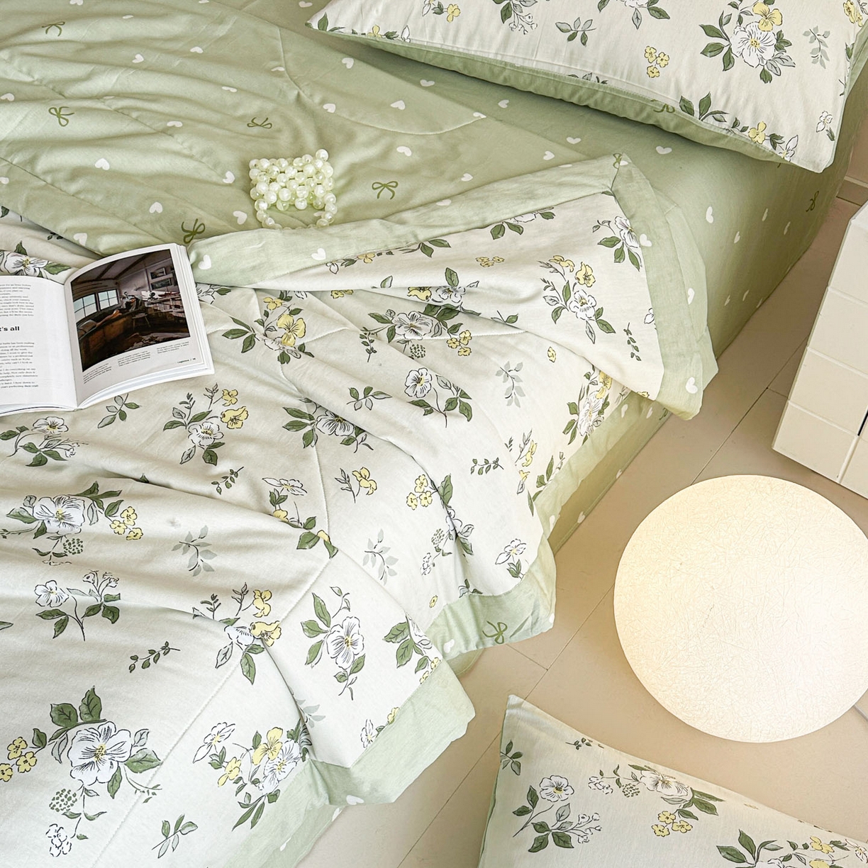 91家纺网 家纺一手货源 找家纺 梵克保罗 2026春夏新款10A抗菌全棉印花夏被被子被芯空调被 花香雪