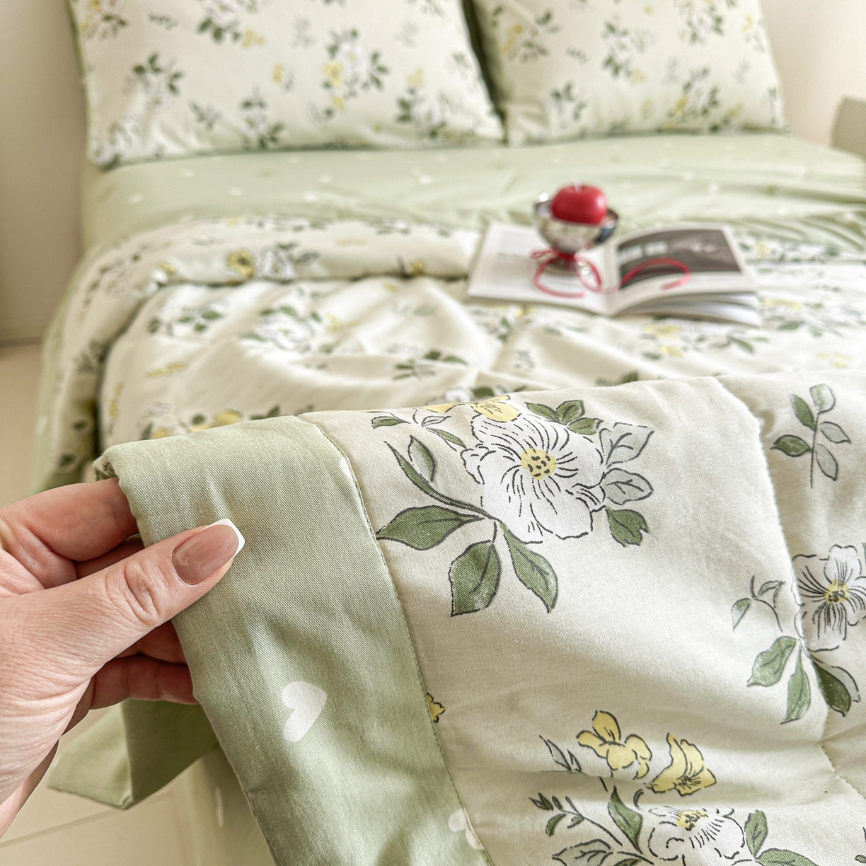 91家纺网 家纺一手货源 找家纺 梵克保罗 2026春夏新款10A抗菌全棉印花夏被被子被芯空调被 花香雪