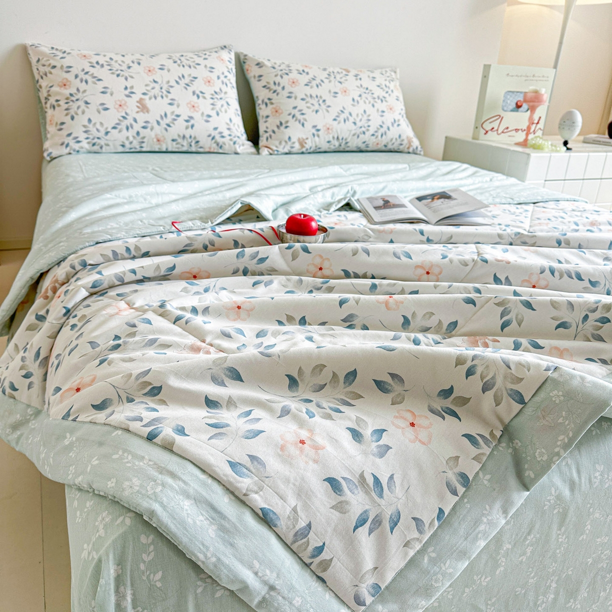 91家纺网 家纺一手货源 找家纺 梵克保罗 2026春夏新款10A抗菌全棉印花夏被被子被芯空调被 沁心田园