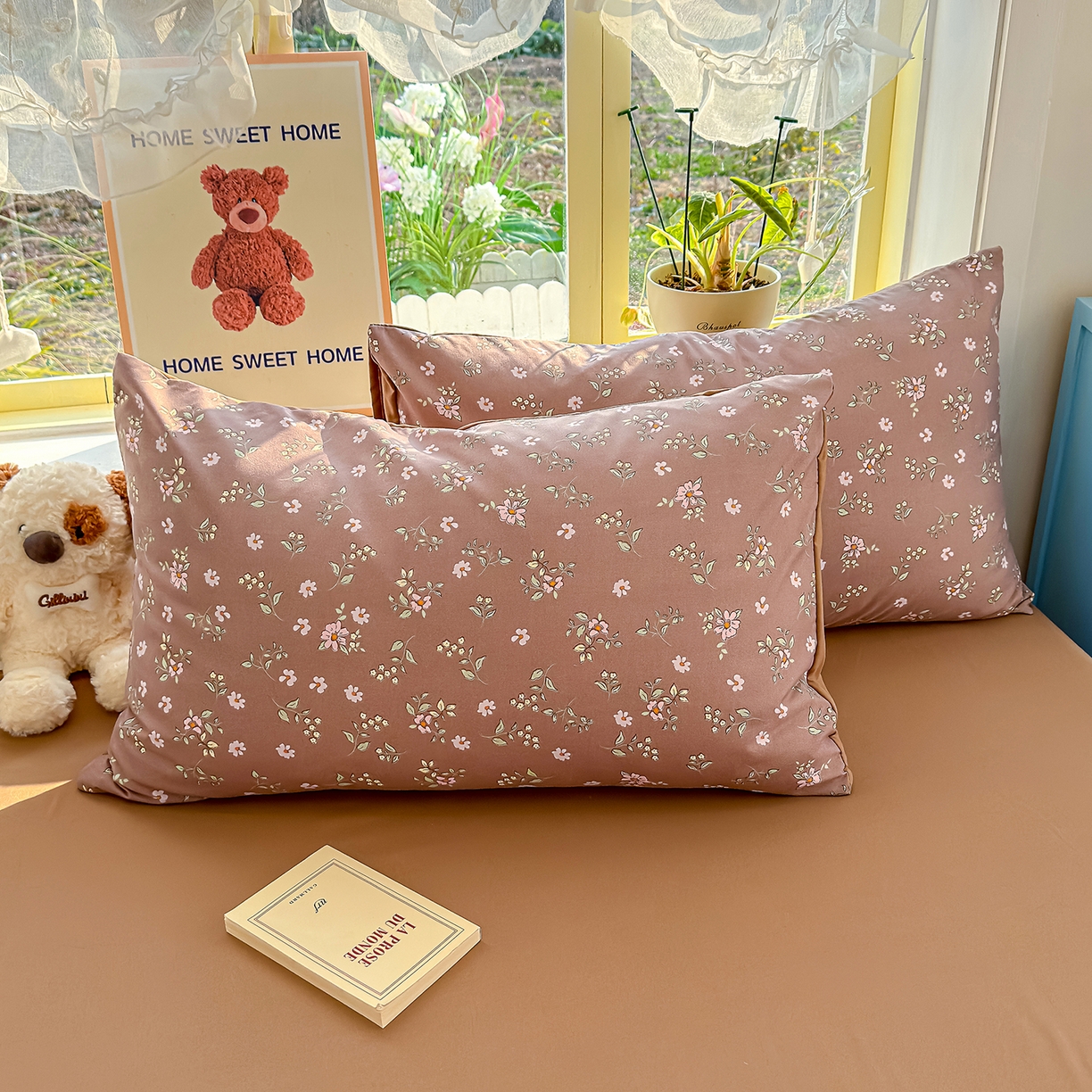 91家纺网 家纺一手货源 找家纺 铺尚美家纺 2026新款A类古法水洗仿棉云感纱四件套 蔷薇花语