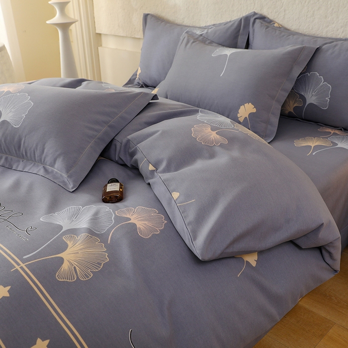 91家纺网 家纺一手货源 找家纺 幸嘉轩 2025新款全棉秋冬加厚保暖喷气磨毛纯棉印花四件套 风中倩影灰