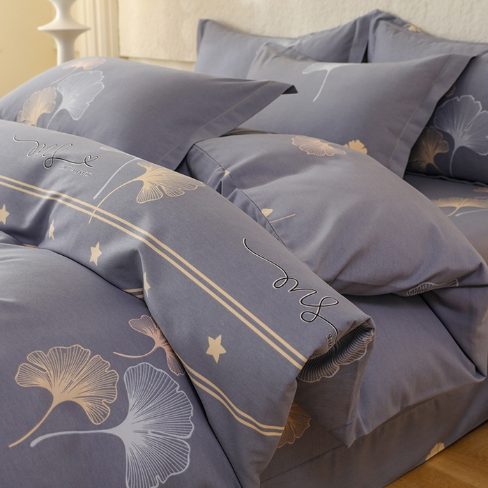 91家纺网 家纺一手货源 找家纺 幸嘉轩 2025新款全棉秋冬加厚保暖喷气磨毛纯棉印花四件套 风中倩影灰