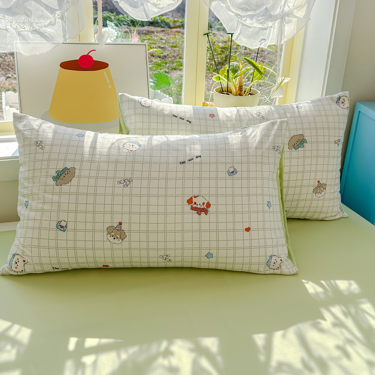 91家纺网 家纺一手货源 找家纺 铺尚美家纺 2026新款A类古法水洗仿棉云感纱四件套 小奶团