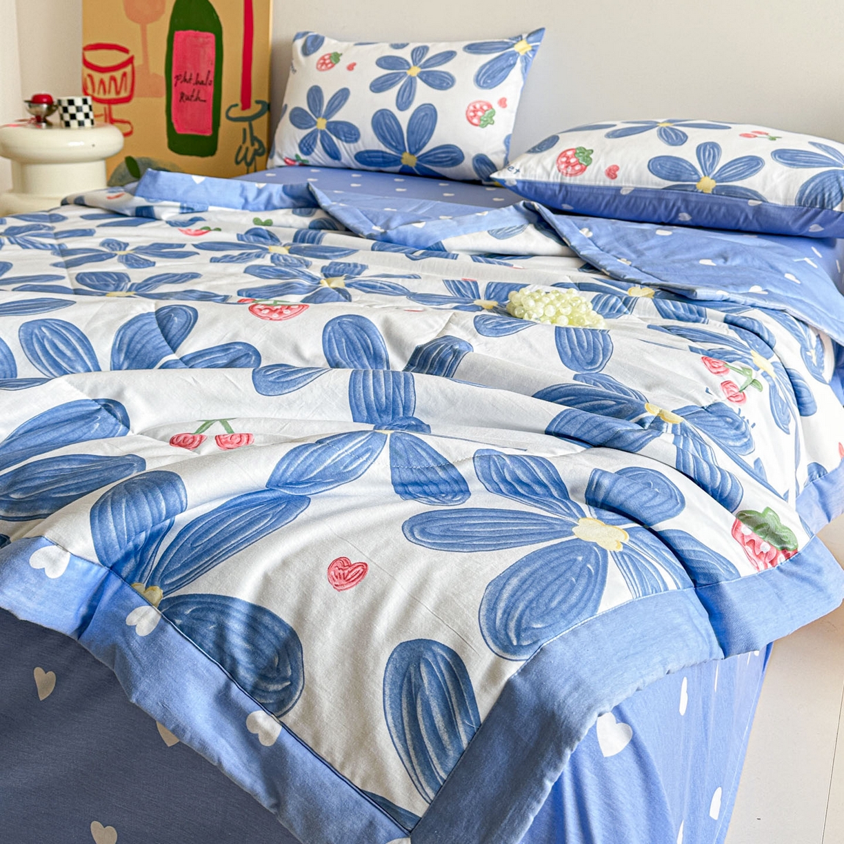 91家纺网 家纺一手货源 找家纺 梵克保罗 2026春夏新款10A抗菌全棉印花夏被被子被芯空调被 小情调